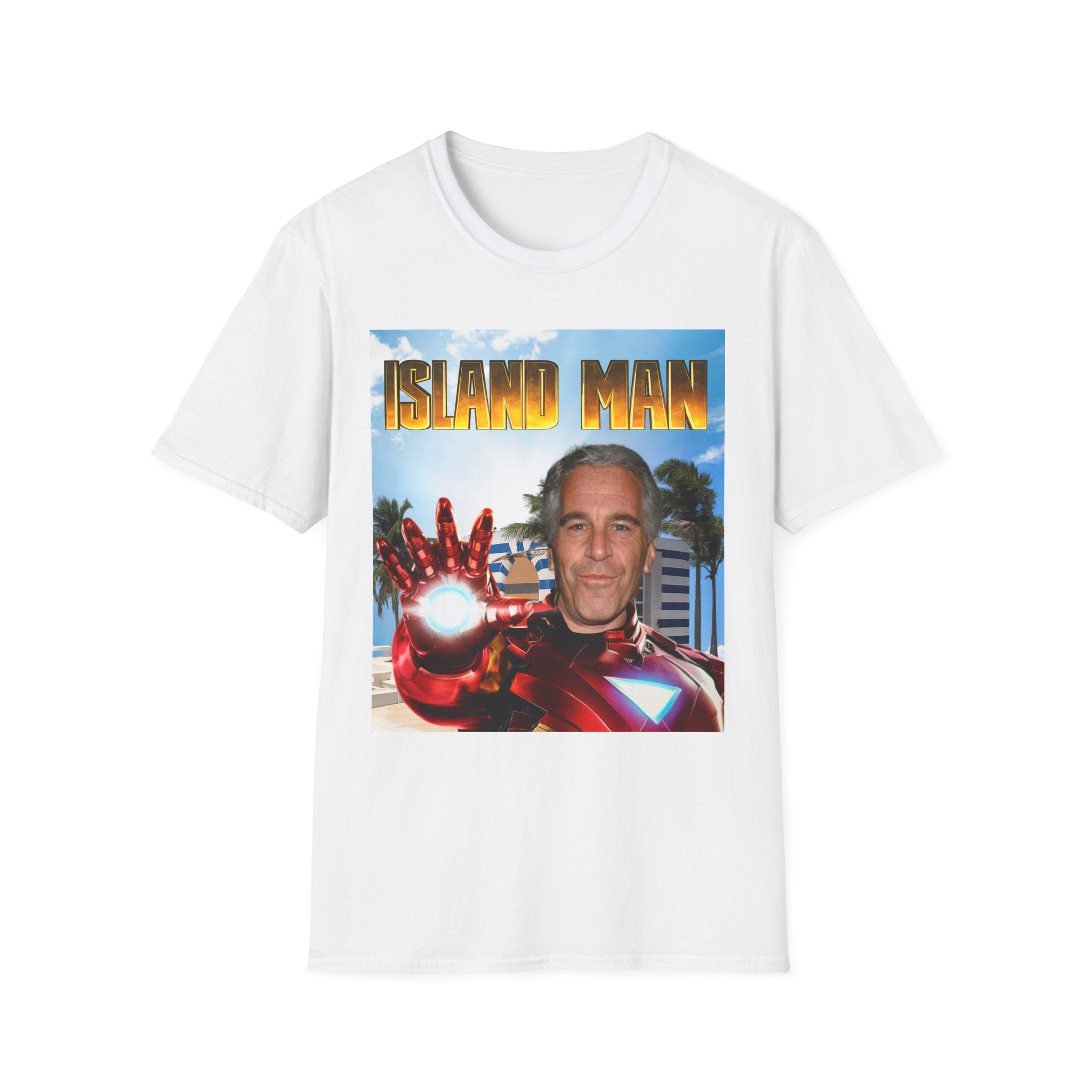 Graphic T-Shirt — "Island Man" Superhero Beach Design